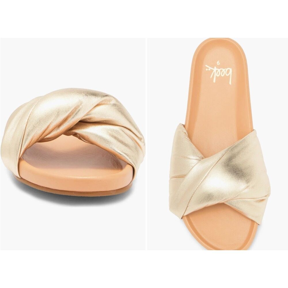 BEEK Tesia $260 Puffy Goldbeach Slides Sandals Women's 8- NEW